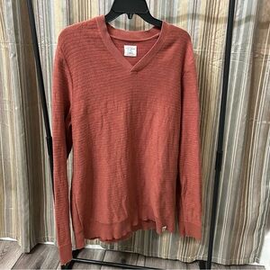 Men's Rust V-Neck Sweater